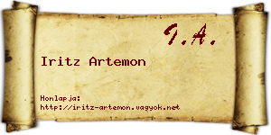 Iritz Artemon névjegykártya